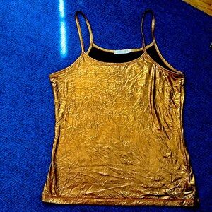 Gold Shiny Disco Shirt! Size Medium EUC Not sure of the fabric shiny and sparkly
